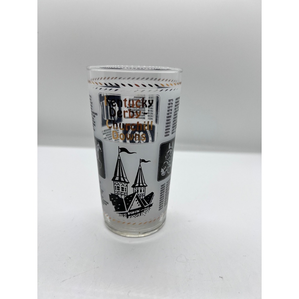 Vintage 1967 Kentucky Derby Churchill Downs Mint Julep Glass Winners to 1966